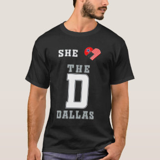 Ella ama la camiseta D Dallas corazón de la bander