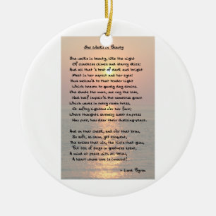 "Ella camina en ornamento de Byron de la belleza"