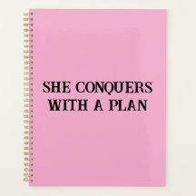 Ella conquista con un planificador motivacional de