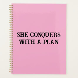 Ella conquista con un planificador motivacional de