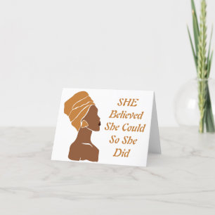 Ella Creía Tarjetas De Nota Blank De La Mujer Negr