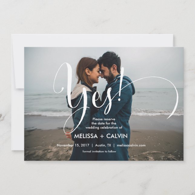 ella dice que sí salva la tarjeta caligráfica de f (Anverso)