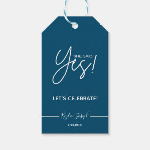 Ella dijo que sí Etiqueta de regalo de fiesta de c