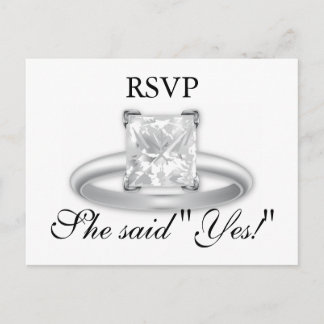¡Ella dijo que sí! Tarjetas RSVP de Diamond Ring
