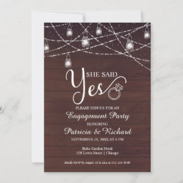 Ella Dijo Sí Invitación de Fiesta de Compromiso Rú