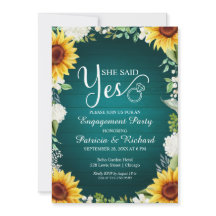 Ella Dijo Sí Invitación Rústica para Fiesta de Com