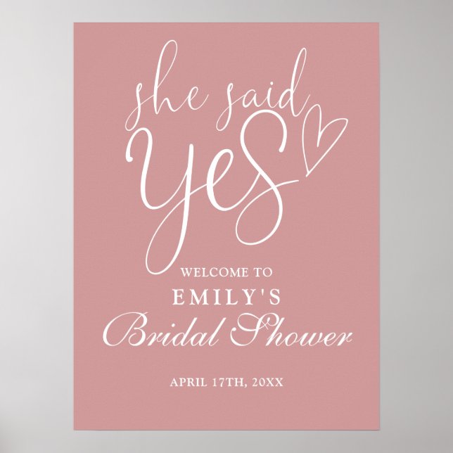 Ella Dijo Sí Rosa Dusty Señal De Bienvenida De Duc (Frente)