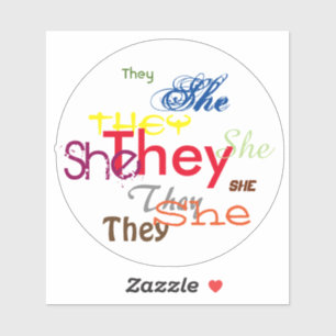 Ella/Ellas Por Todo El Pegatina