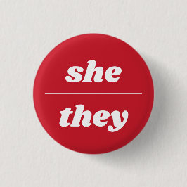 Ella/Ellas Pronoun Pin, Botón De 1¼ Pulgada