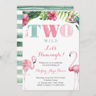Ella es dos salvajes tarjetas de Fiesta Flamingo d