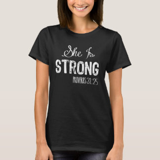 Ella es la camisa cristiana de las mujeres fuertes