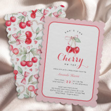 Ella es la cereza en la mejor invitación de Baby S