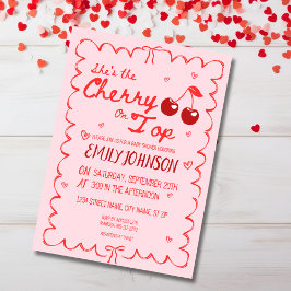 Ella es la cereza en la mejor invitación de Baby S