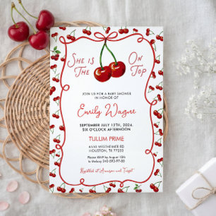 Ella es la cereza en la parte superior Invitación