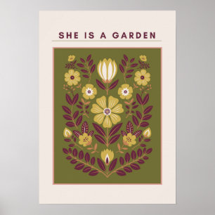 Ella Es un Jardín – Arte Botánico de Pared (Salvia