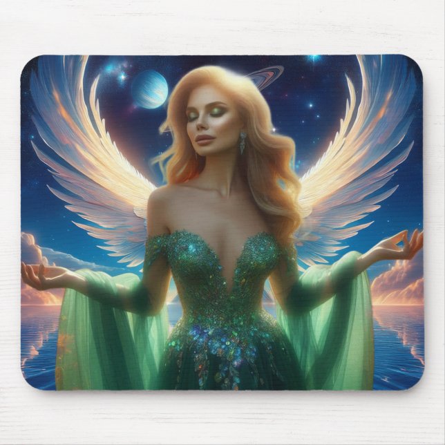 Ella es una Alfombrilla de ratón de Ángel (Frente)