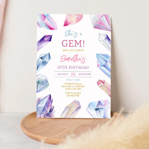 Ella Es Una Invitación De Cumpleaños De Cristal De