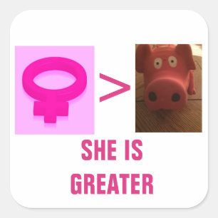 ELLA ES UNA MAYOR PEGATINA CUADRADA