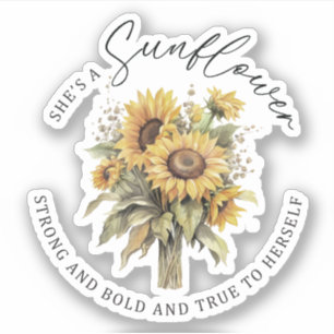 Ella es una Pegatina de vinilo de girasol