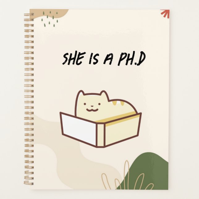 Ella es una planificadora de doctorado, cuaderno (Anverso)