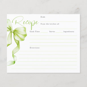 Ella está atando la tarjeta de receta para novias 