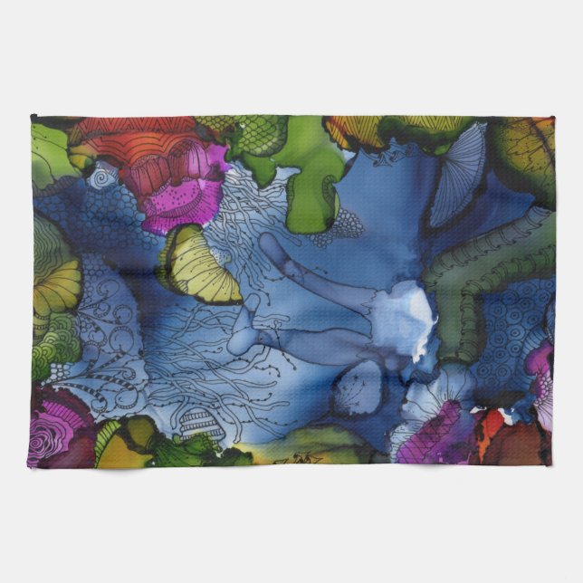 Ella está bebiendo toalla de cocina (Horizontal)