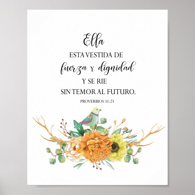 Ella esta vestida de fuerza y dignidad Póster (Frente)