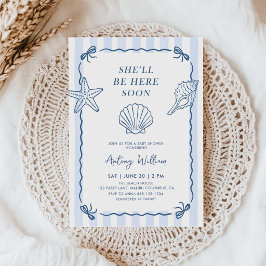 Ella estará aquí pronto Invitación de Baby Shower 