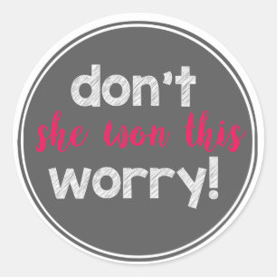 ella ganó este pegatina