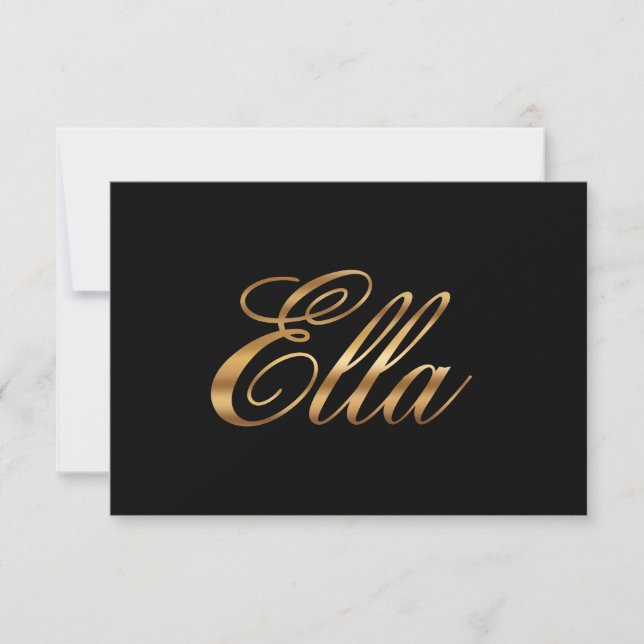Ella gold Design Lettering Karte (Anverso)