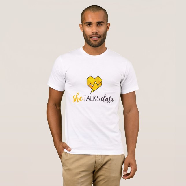 Ella habla la camiseta de los datos (para hombre) (Anverso completo)