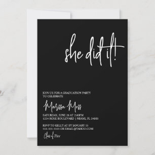 Ella Hizo La Invitación De La Fiesta De Graduación