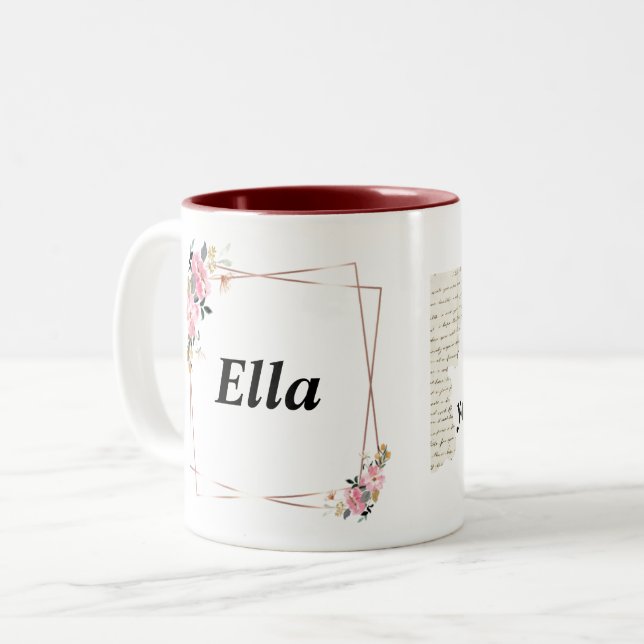 Ella llama Mug - Copa de café Personalizado con un (Anverso izquierdo)
