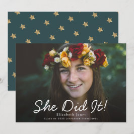 Ella Lo Hizo Escribiendo Invitación De Foto De Gra