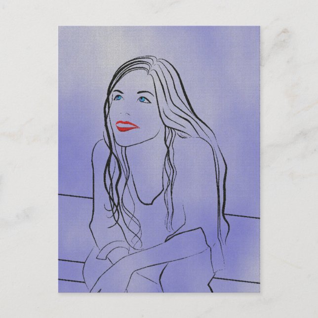 Ella mira el cielo 2 - postal (Anverso)