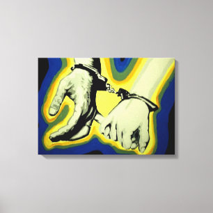 "Ella muerde impresión estirada de la lona de su