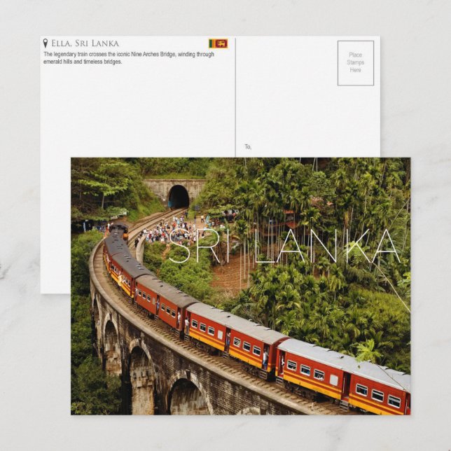 Ella, postal de viaje de Sri Lanka (Anverso / Reverso)