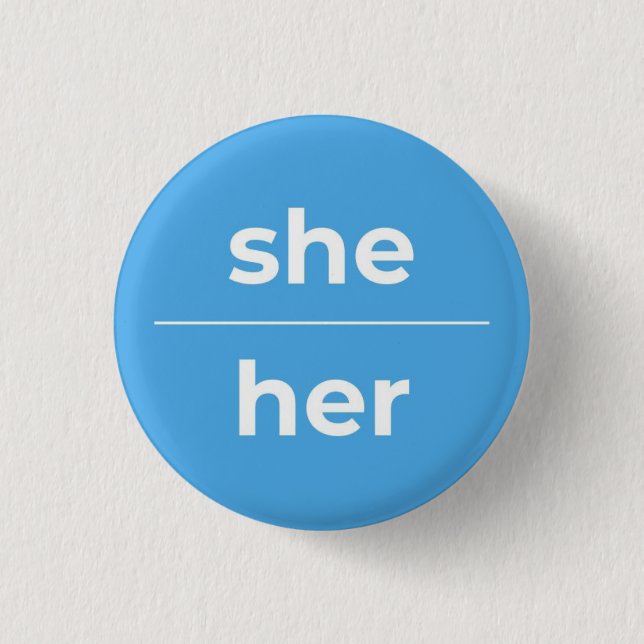 Ella/su alfiler Pronoun, botón de 1¼ pulgadas (Anverso)