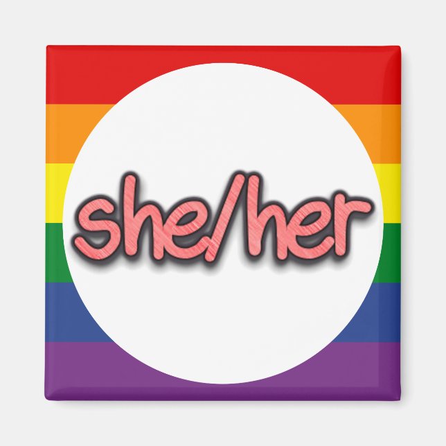 Ella/Su imán Pronoun (Frente)