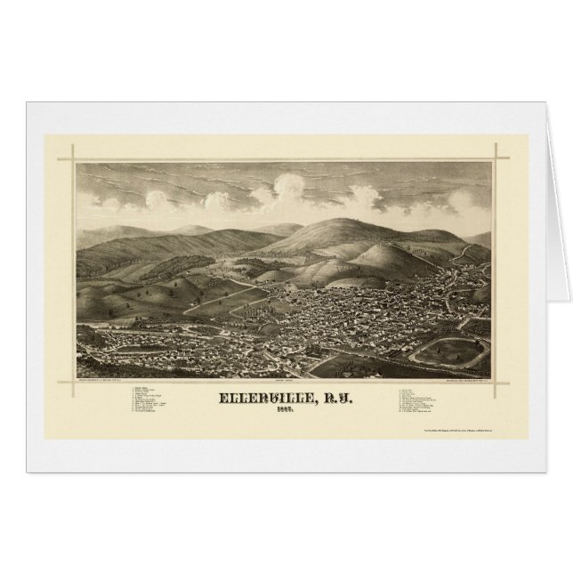 Ellenville, mapa panorámico de NY - 1887 (Anverso (Horizontal))