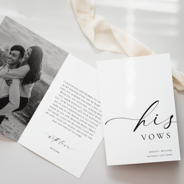 Ellesmere Foto de su tarjeta de Boda Vows (His Vows Book Ellesmere Minimalist )