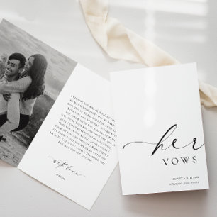 Ellesmere Photo Her Vows Tarjeta Boda