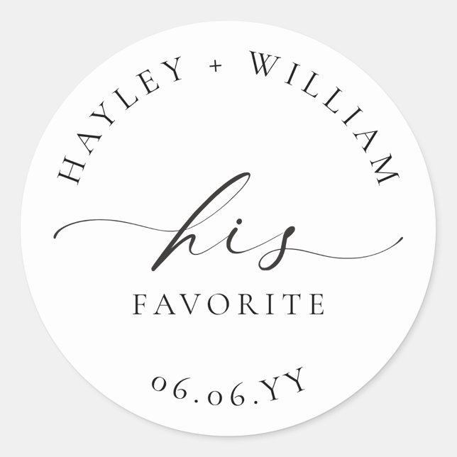 Ellesmere Su Pegatina favorito favorito de Ronda C (Ellesmere His Favorite Wedding Favors Sticker)