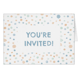 Elliot Confetti Watercolor Dots Birthday Invite