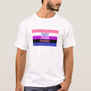 Ellos/ellos camiseta básica de la bandera de
