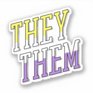 Ellos/Ellos Pronouns Pegatina no binario