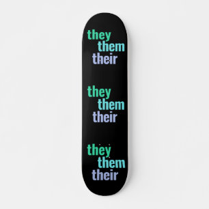Ellos/Ellos/Sus Pronouns Skateboard Deck