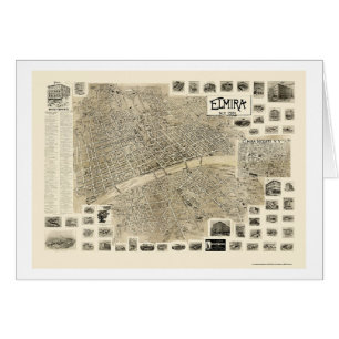 Elmira, mapa panorámico de NY - 1901