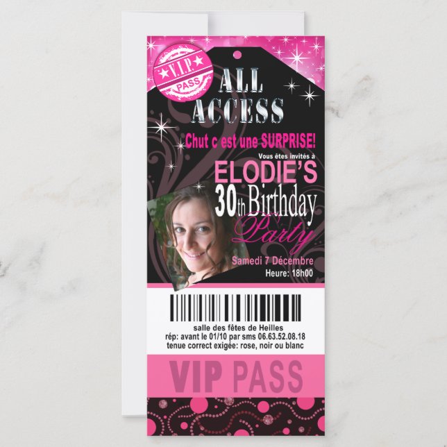 Elodie CORRECT Birday Party VIP TICKET (Anverso)