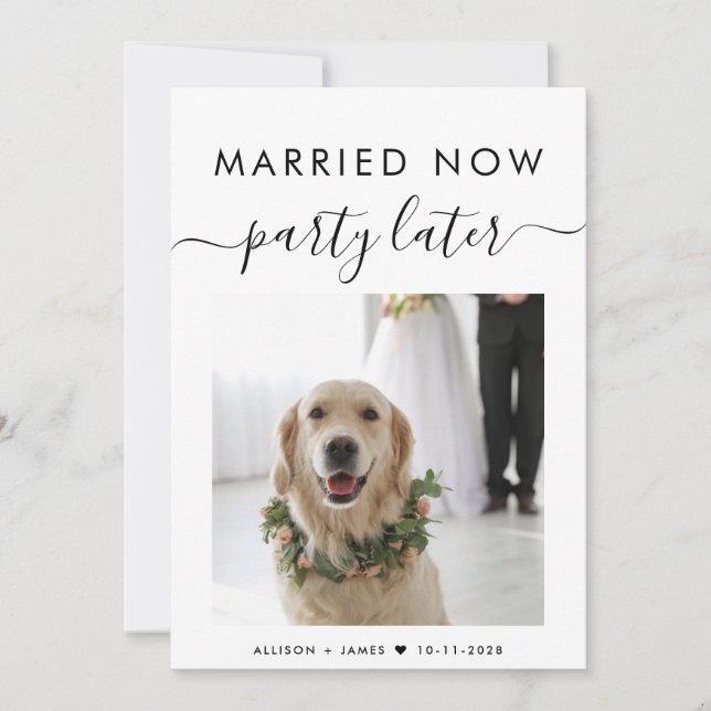 Elopement se casó con ahora Fiesta y luego Boda de (Anverso)
